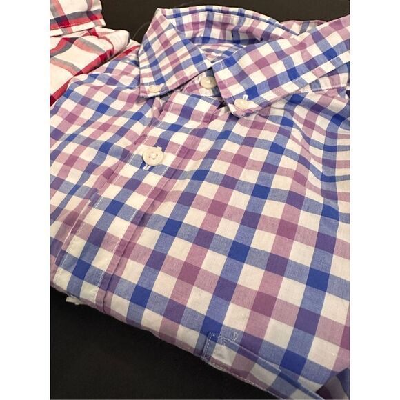 3 J Crew Men’s Button Down Shorts Long Sleeve Cotton Checkered Size XL 44-46 - Picture 3 of 10